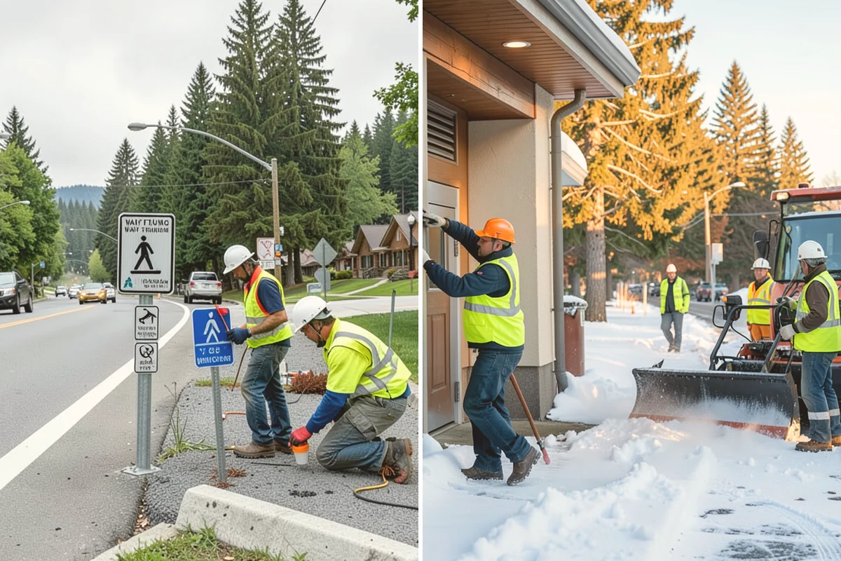 Sidewalk Sweeping in Bellevue, King County, WA - Map sidewalk and plaza routes