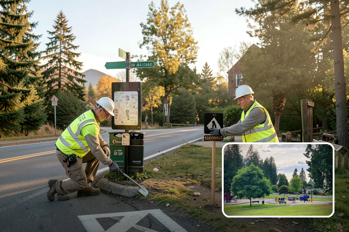 Sidewalk Sweeping in Bonney Lake, Pierce County, WA - Compact equipment for tight spaces