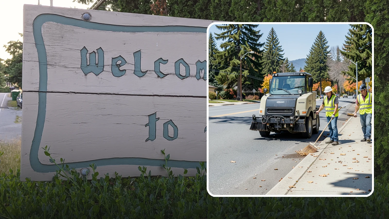 Sidewalk Sweeping in Brier, Snohomish County, WA - Mechanical and walk-behind sweeping of sidewalks, plazas, and pedestrian corridors.