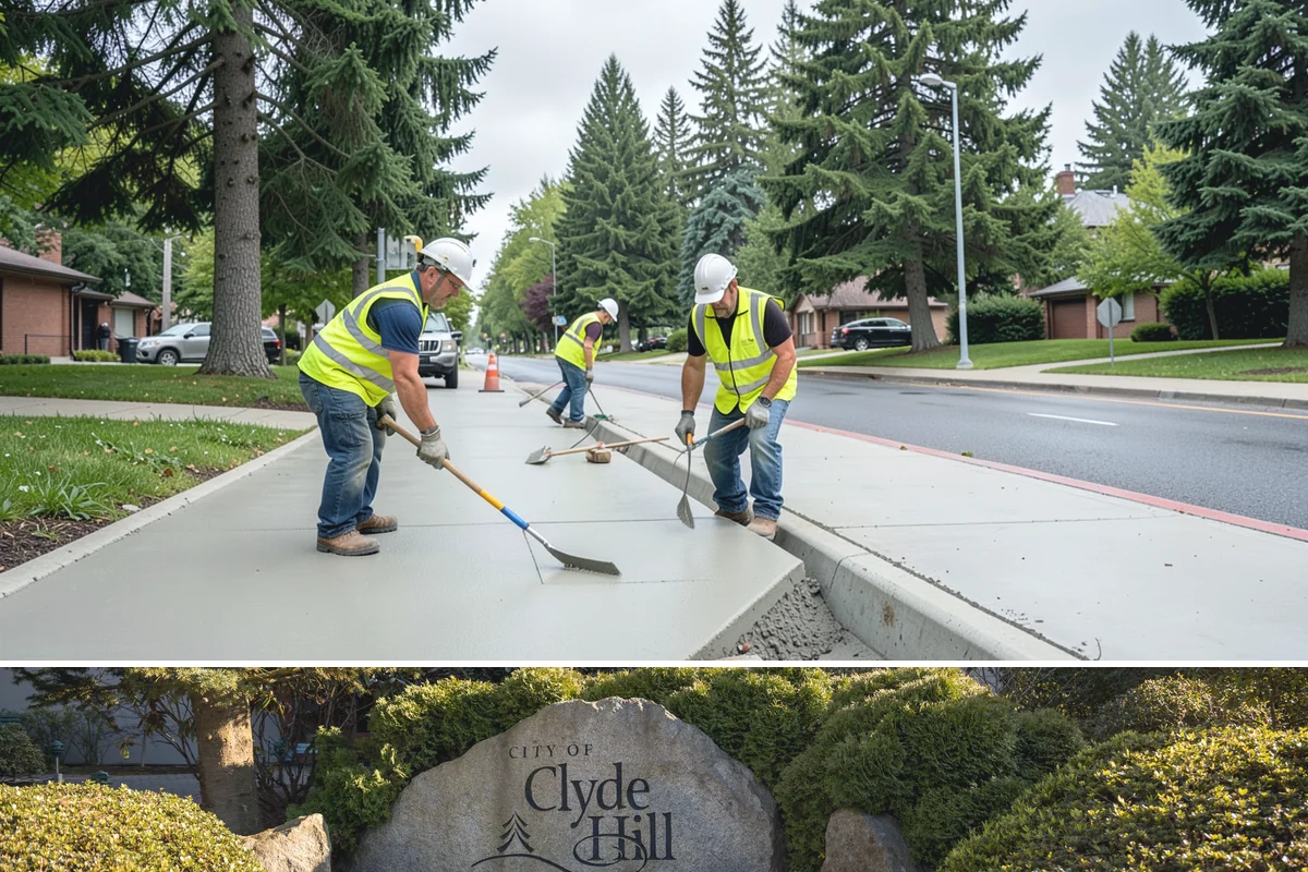 Sidewalk Sweeping in Clyde Hill, King County, WA - Sidewalk sweeping steps up during fall leaf drop and after downtown events and markets.