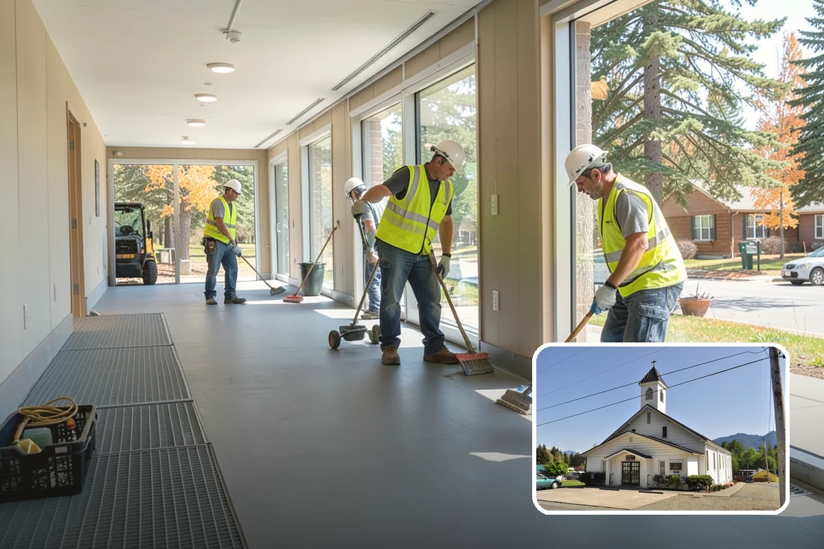 Sidewalk Sweeping in Concrete, Skagit County, WA - Compact equipment for tight spaces