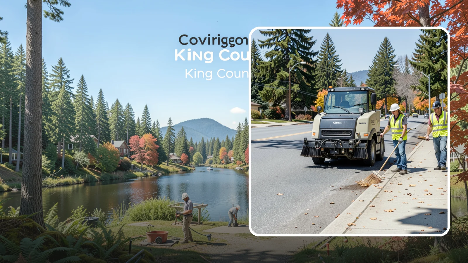 Sidewalk Sweeping in Covington, King County, WA - Mechanical and walk-behind sweeping of sidewalks, plazas, and pedestrian corridors.