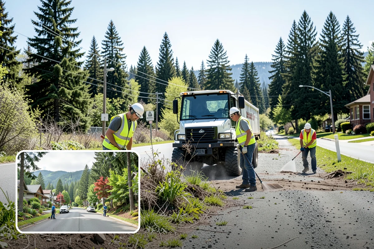 Sidewalk Sweeping in Darrington, Snohomish County, WA - Compact equipment for tight spaces
