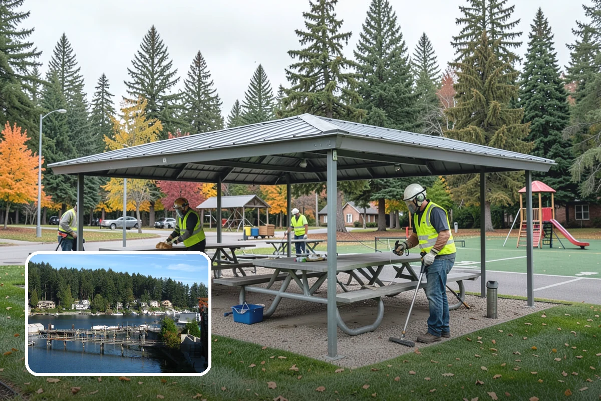 Sidewalk Sweeping in Gig Harbor, Pierce County, WA - Compact equipment for tight spaces