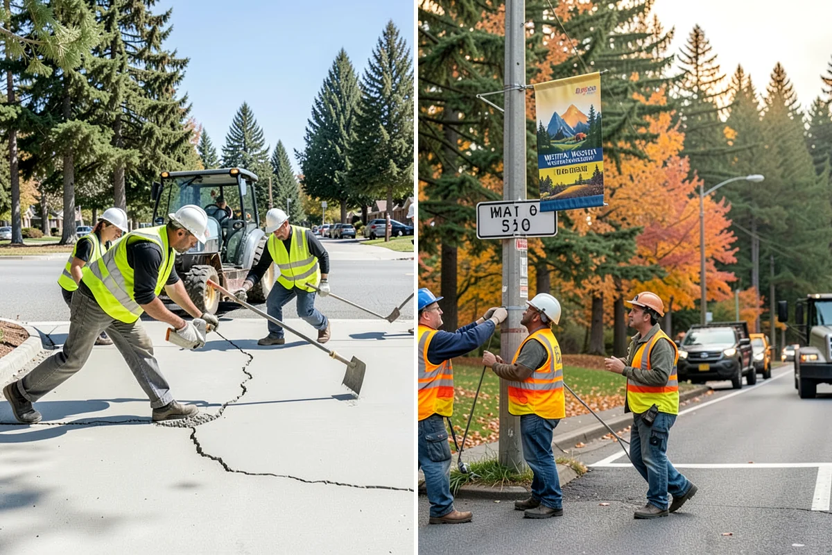 Sidewalk Sweeping in Gig Harbor, Pierce County, WA - Map sidewalk and plaza routes