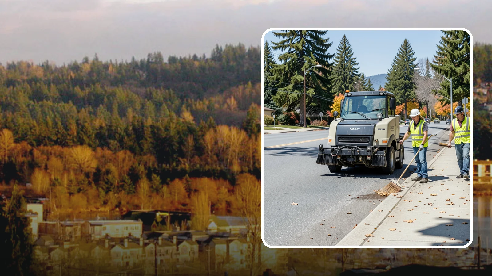 Sidewalk Sweeping in Kenmore, King County, WA - Mechanical and walk-behind sweeping of sidewalks, plazas, and pedestrian corridors.