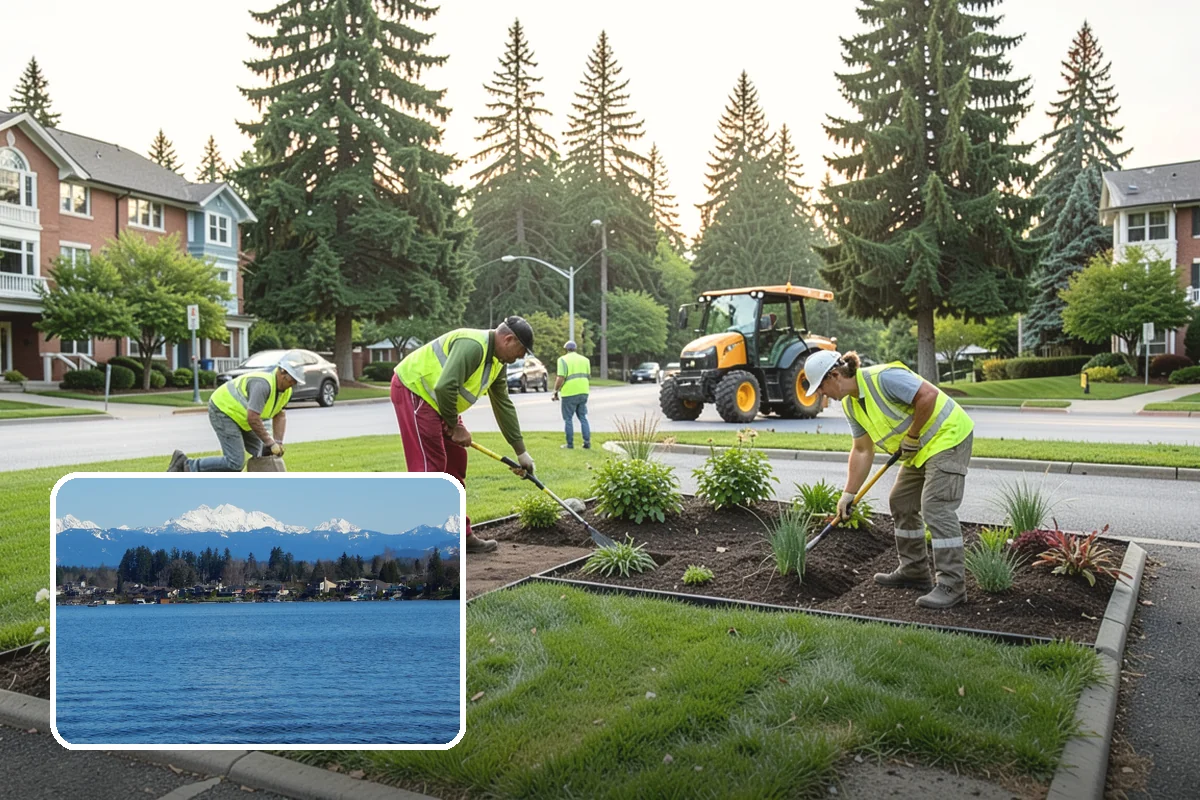 Sidewalk Sweeping in Lake Stevens, Snohomish County, WA - Compact equipment for tight spaces