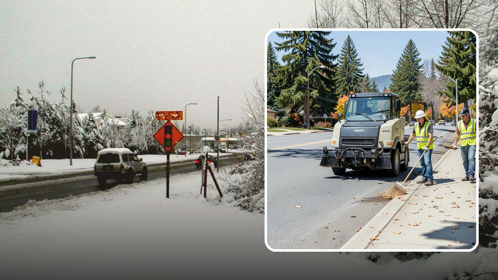 Sidewalk Sweeping in Newcastle, King County, WA - Mechanical and walk-behind sweeping of sidewalks, plazas, and pedestrian corridors.
