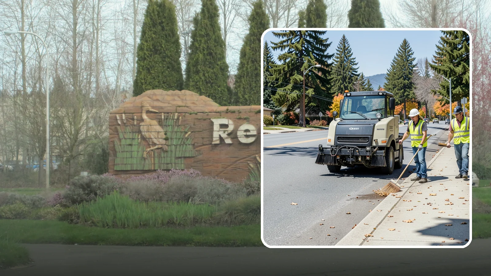Sidewalk Sweeping in Renton, King County, WA - Mechanical and walk-behind sweeping of sidewalks, plazas, and pedestrian corridors.