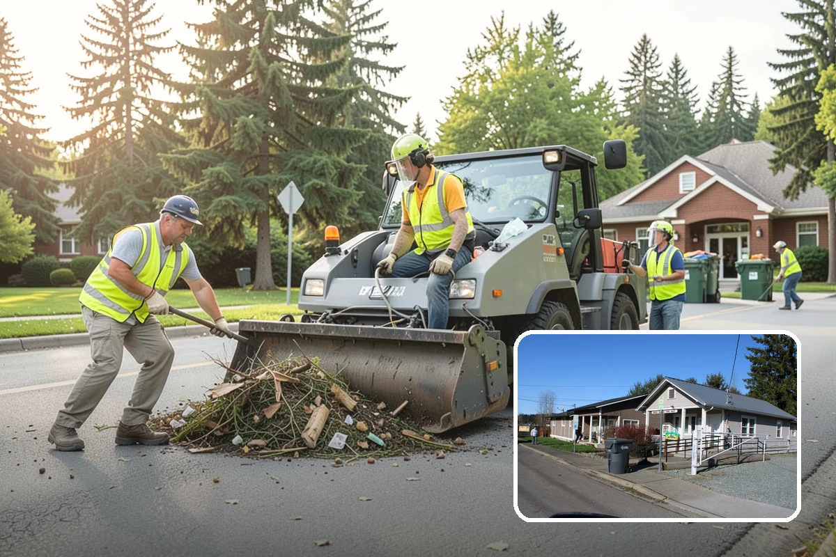 Sidewalk Sweeping in South Prairie, Pierce County, WA - Compact equipment for tight spaces