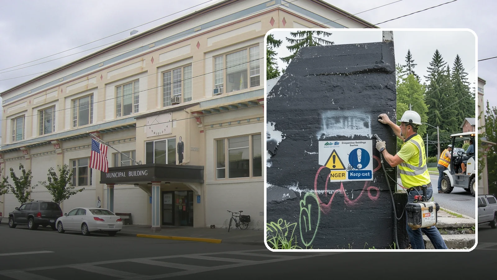 Sign Graffiti Removal in Anacortes, Skagit County, WA - Careful removal of graffiti from traffic, regulatory, and wayfinding signs without harming their reflectivity.