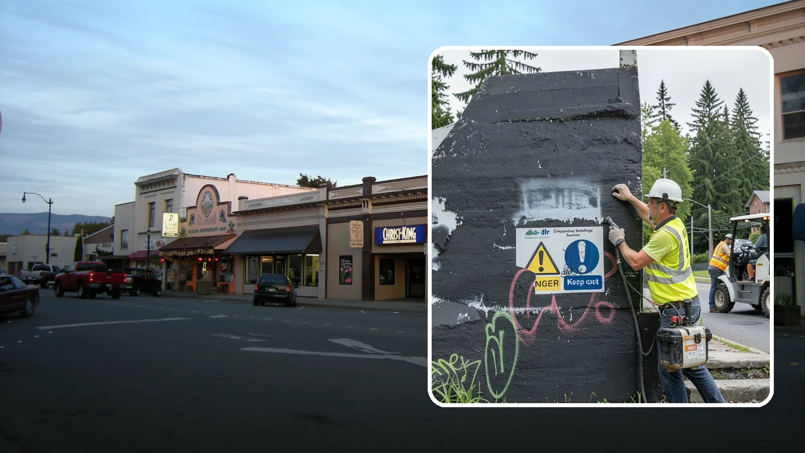 Sign Graffiti Removal in Burlington, Skagit County, WA - Careful removal of graffiti from traffic, regulatory, and wayfinding signs without harming their reflectivity.