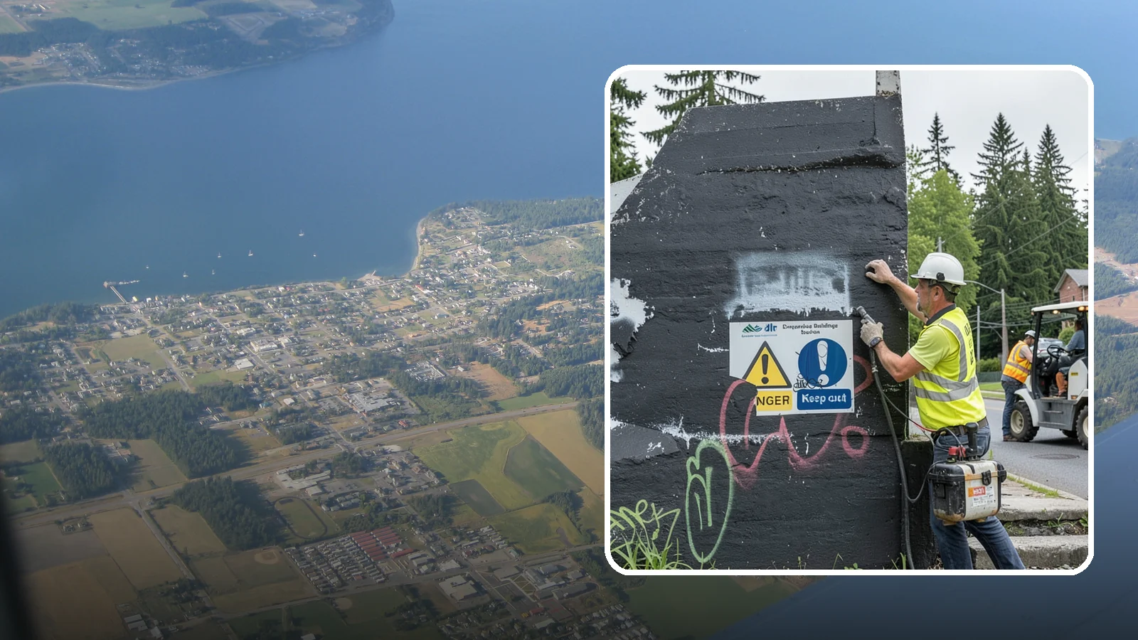 Sign Graffiti Removal in Coupeville, Island County, WA - Careful removal of graffiti from traffic, regulatory, and wayfinding signs without harming their reflectivity.
