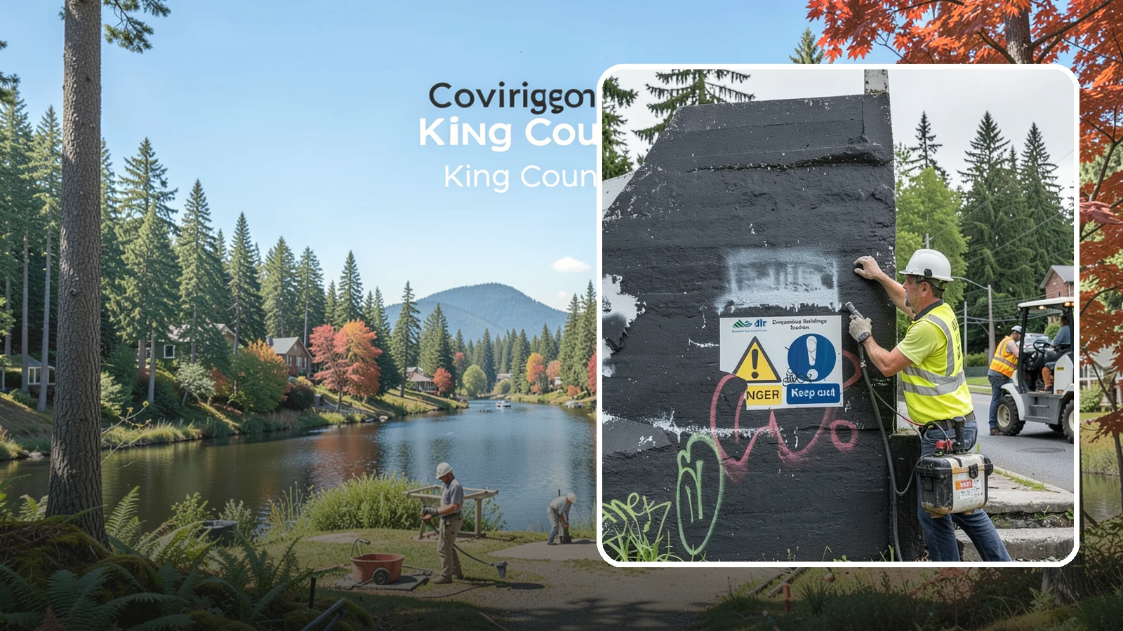 Sign Graffiti Removal in Covington, King County, WA - Careful removal of graffiti from traffic, regulatory, and wayfinding signs without harming their reflectivity.