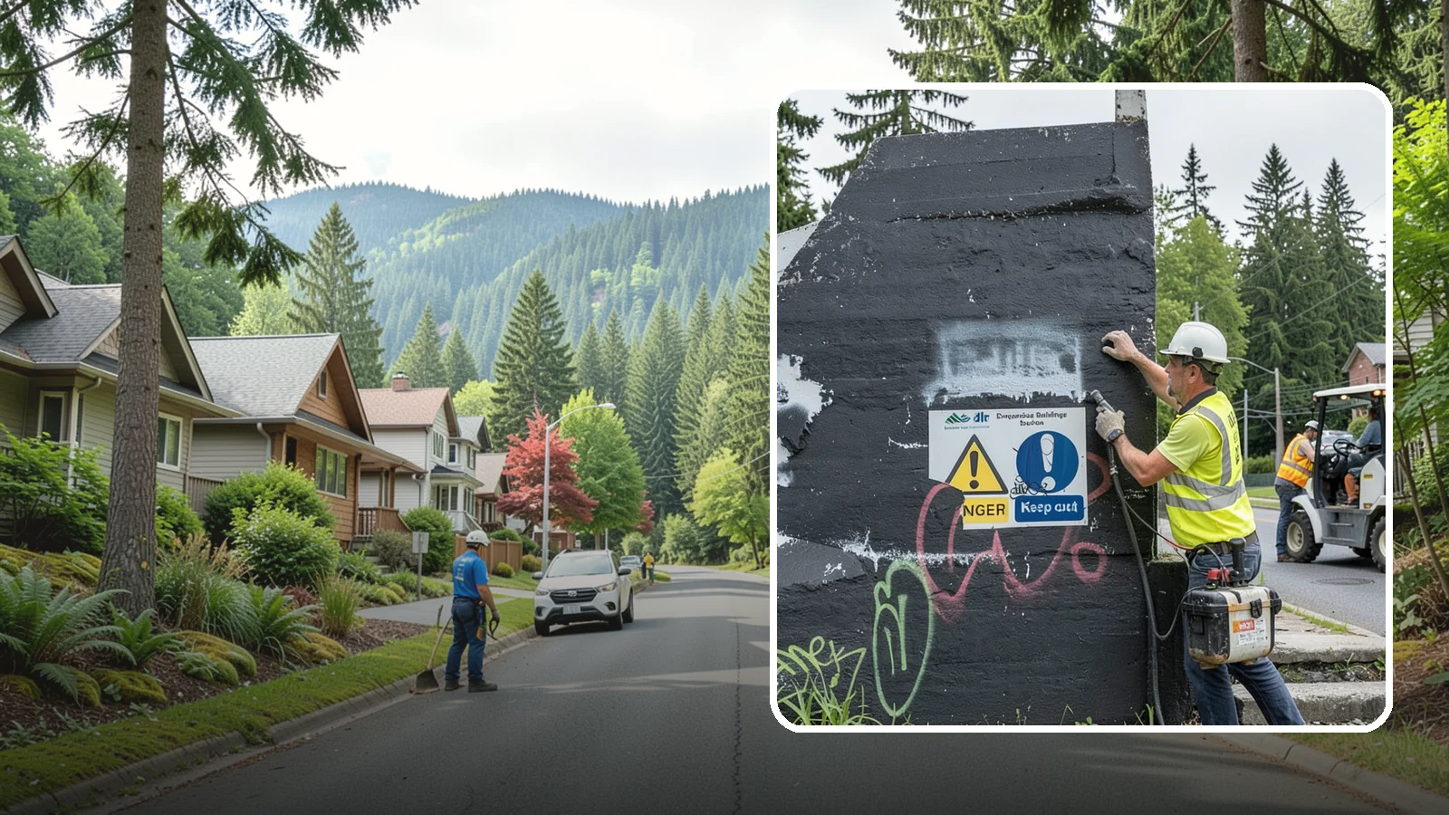 Sign Graffiti Removal in Darrington, Snohomish County, WA - Careful removal of graffiti from traffic, regulatory, and wayfinding signs without harming their reflectivity.