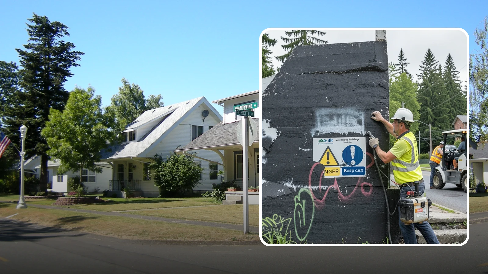 Sign Graffiti Removal in DuPont, Pierce County, WA - Careful removal of graffiti from traffic, regulatory, and wayfinding signs without harming their reflectivity.