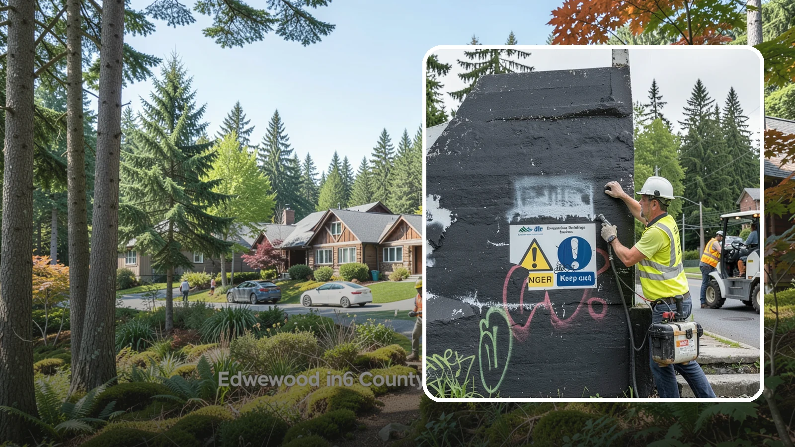 Sign Graffiti Removal in Edgewood, Pierce County, WA - Careful removal of graffiti from traffic, regulatory, and wayfinding signs without harming their reflectivity.