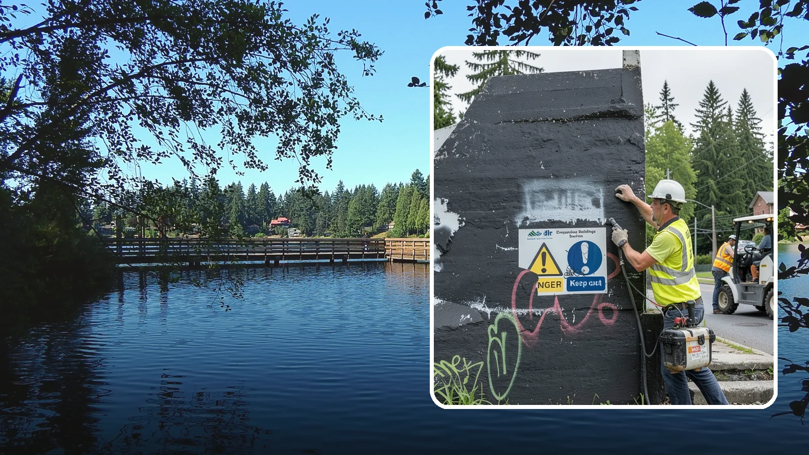 Sign Graffiti Removal in Federal Way, King County, WA - Careful removal of graffiti from traffic, regulatory, and wayfinding signs without harming their reflectivity.