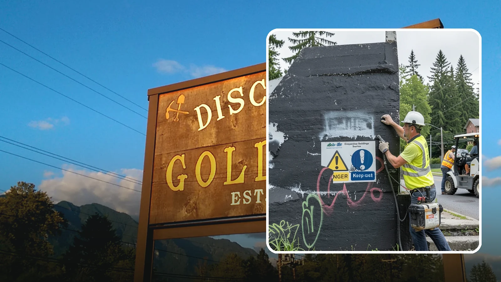 Sign Graffiti Removal in Gold Bar, Snohomish County, WA - Careful removal of graffiti from traffic, regulatory, and wayfinding signs without harming their reflectivity.