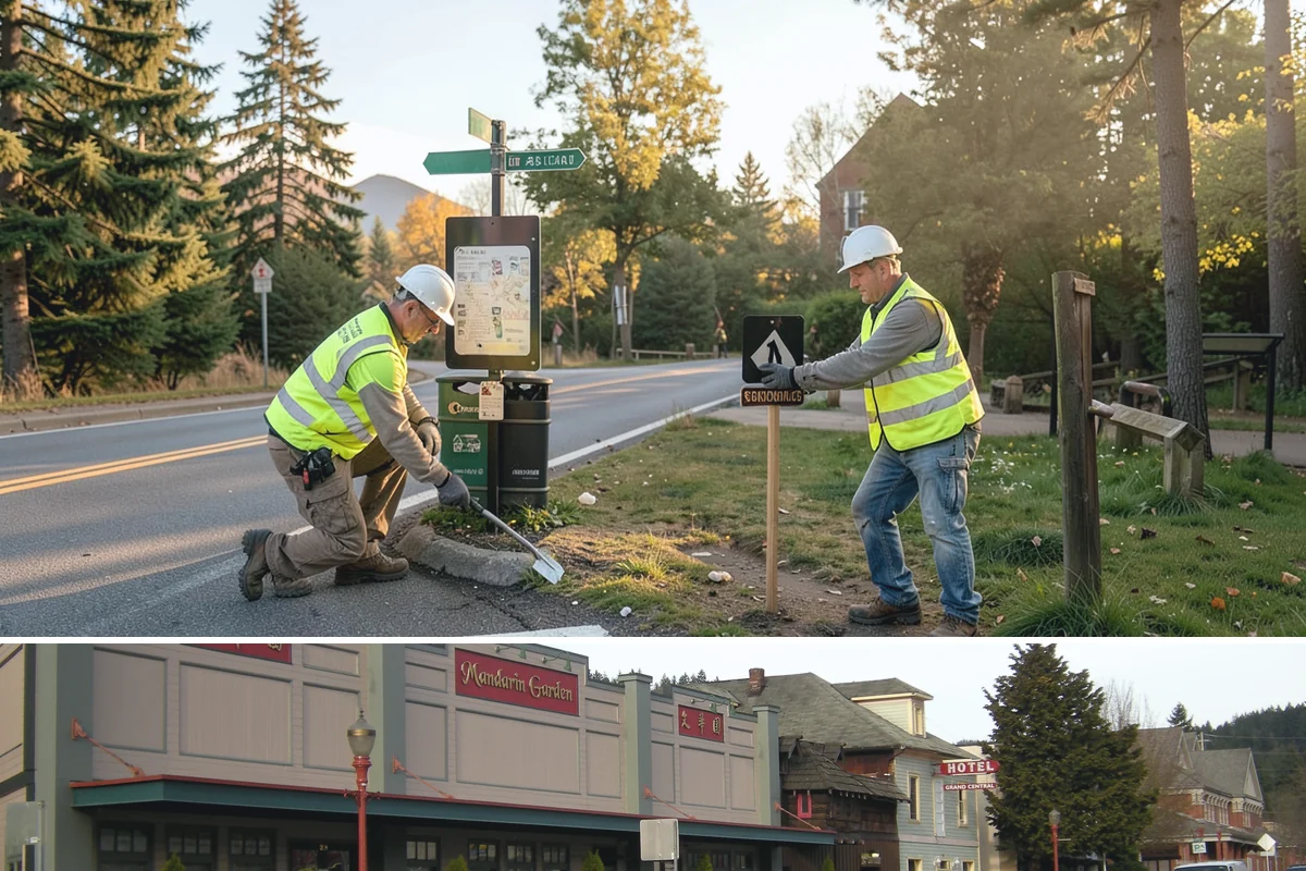 Sign Graffiti Removal in Issaquah, King County, WA - Removal continues throughout the year, with traffic-control setups planned around daylight and lower-volume traffic periods.