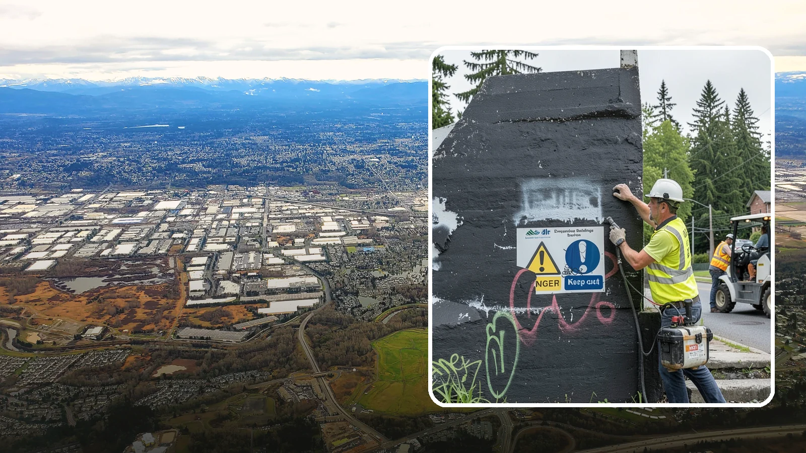 Sign Graffiti Removal in Kent, King County, WA - Careful removal of graffiti from traffic, regulatory, and wayfinding signs without harming their reflectivity.