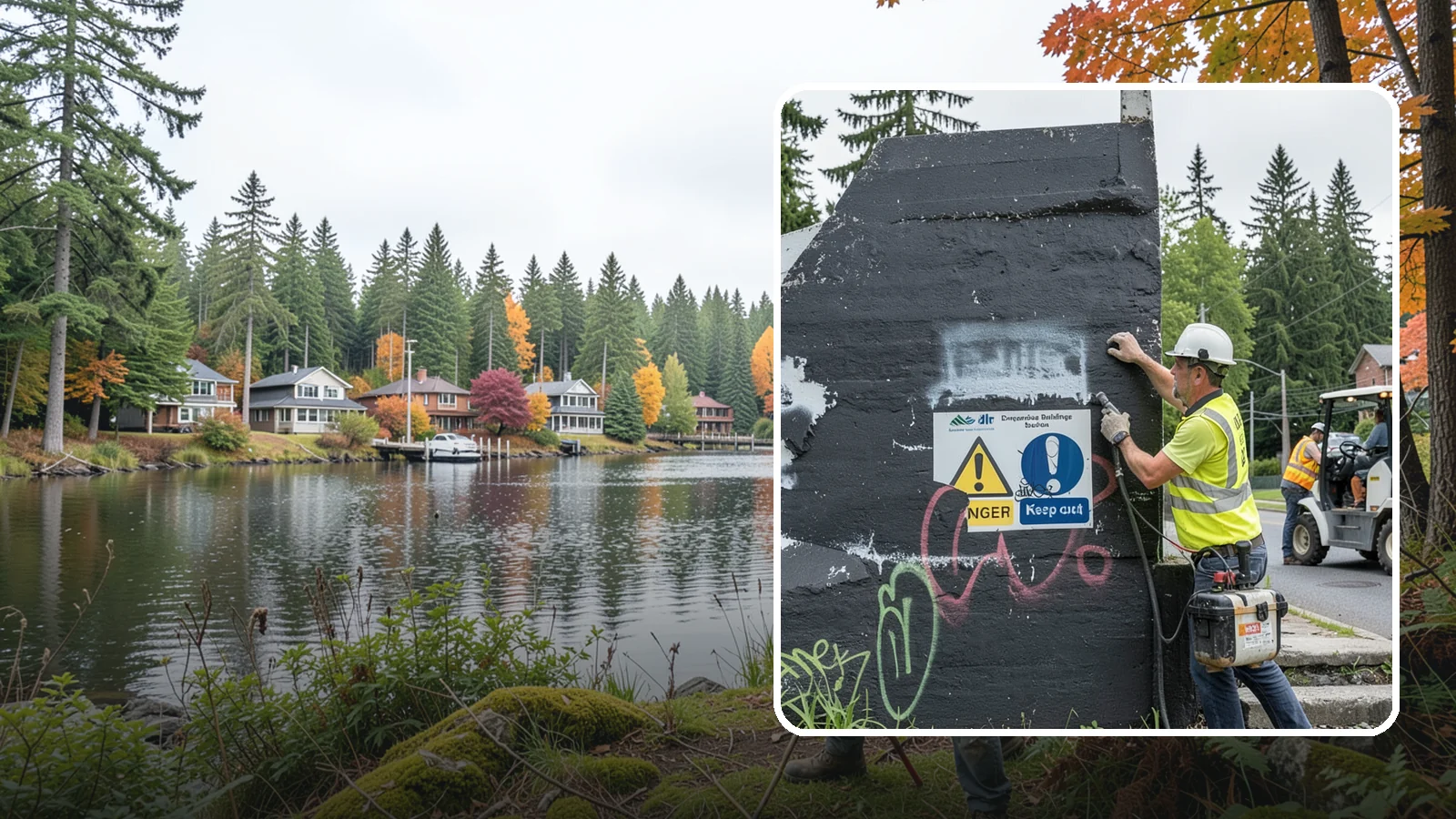 Sign Graffiti Removal in La Conner, Skagit County, WA - Careful removal of graffiti from traffic, regulatory, and wayfinding signs without harming their reflectivity.