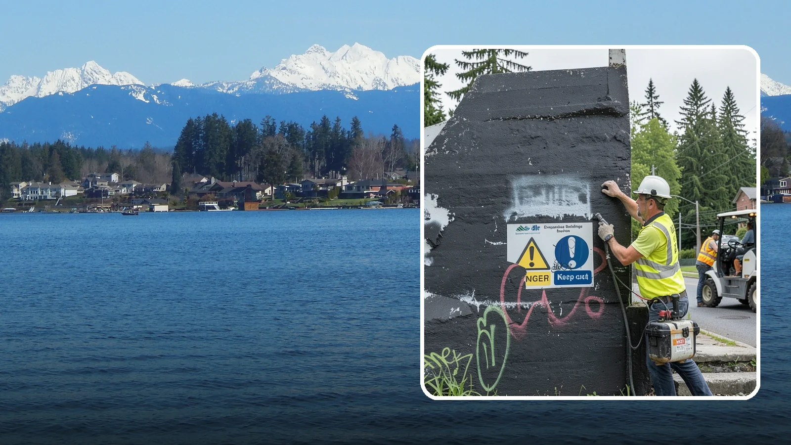 Sign Graffiti Removal in Lake Stevens, Snohomish County, WA - Careful removal of graffiti from traffic, regulatory, and wayfinding signs without harming their reflectivity.