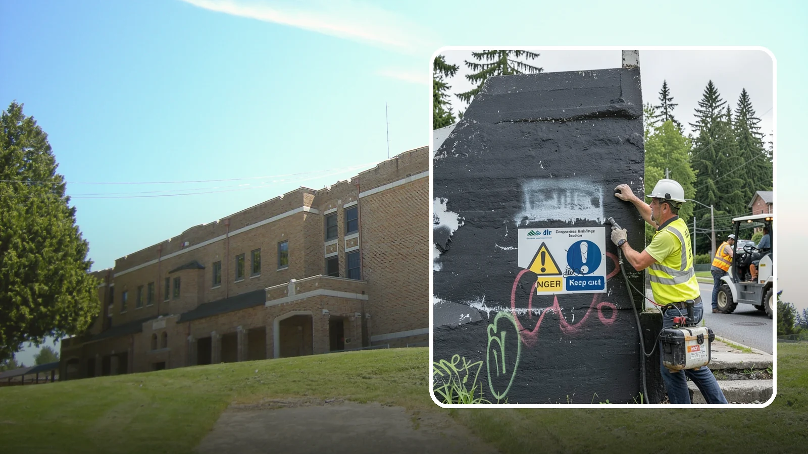 Sign Graffiti Removal in Maple Valley, King County, WA - Careful removal of graffiti from traffic, regulatory, and wayfinding signs without harming their reflectivity.