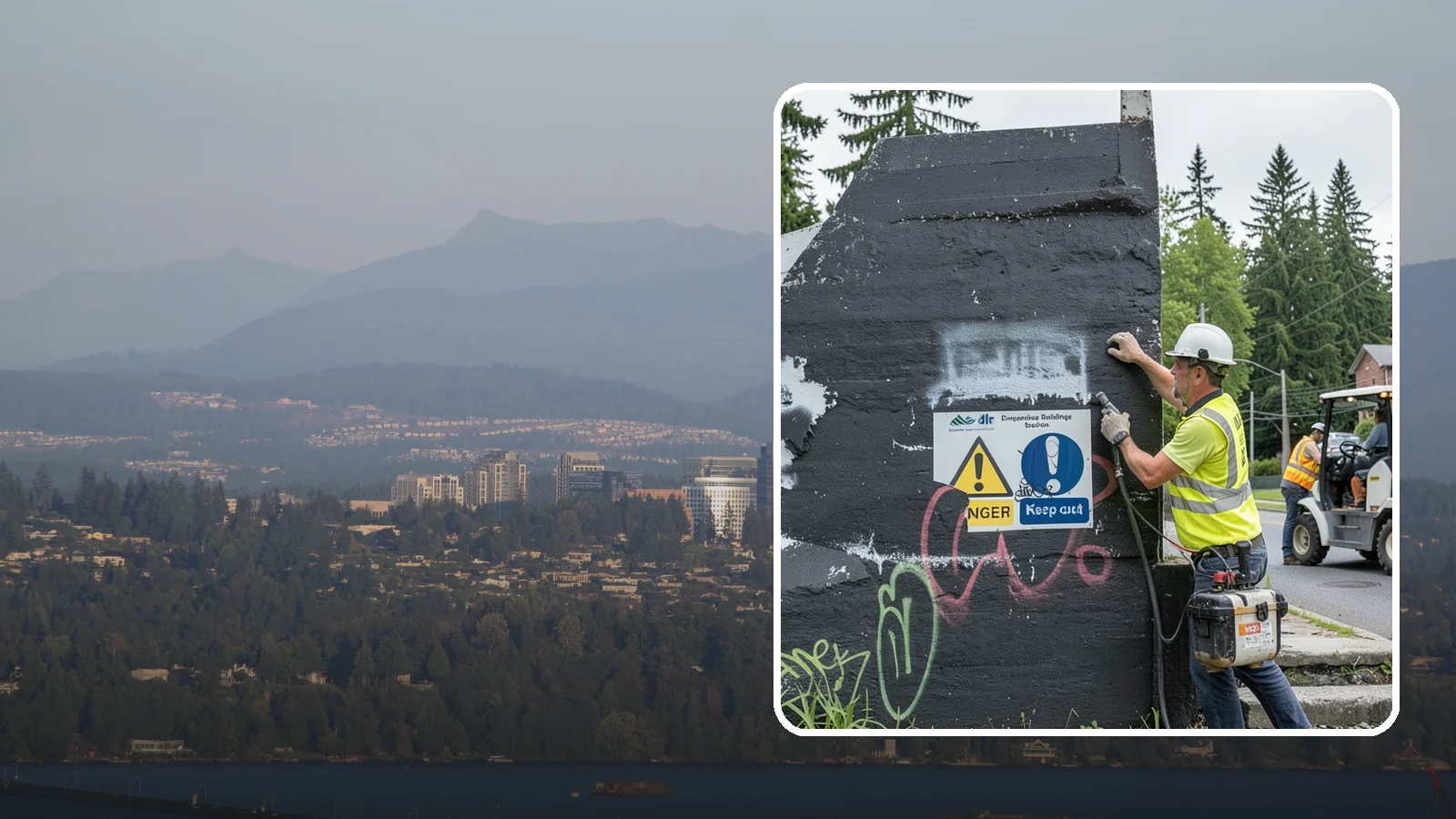 Sign Graffiti Removal in Medina, King County, WA - Careful removal of graffiti from traffic, regulatory, and wayfinding signs without harming their reflectivity.