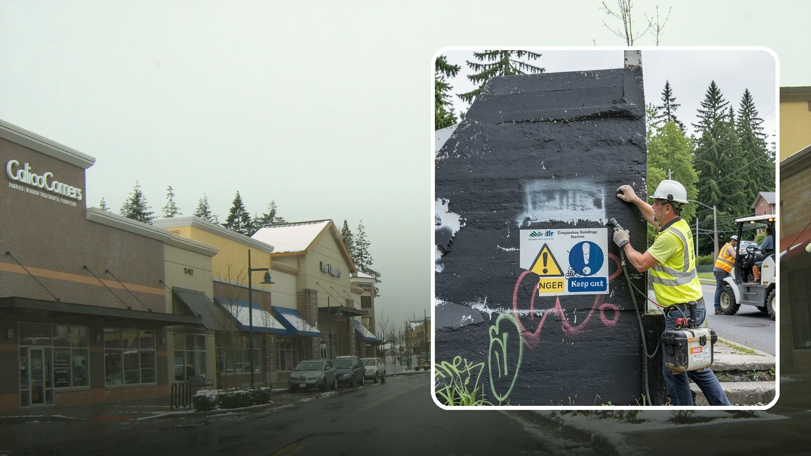 Sign Graffiti Removal in Mill Creek, Snohomish County, WA - Careful removal of graffiti from traffic, regulatory, and wayfinding signs without harming their reflectivity.