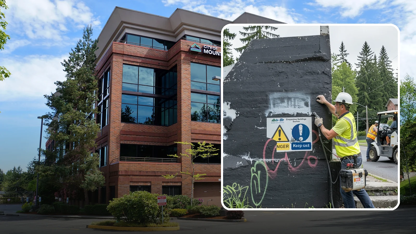 Sign Graffiti Removal in Mountlake Terrace, Snohomish County, WA - Careful removal of graffiti from traffic, regulatory, and wayfinding signs without harming their reflectivity.