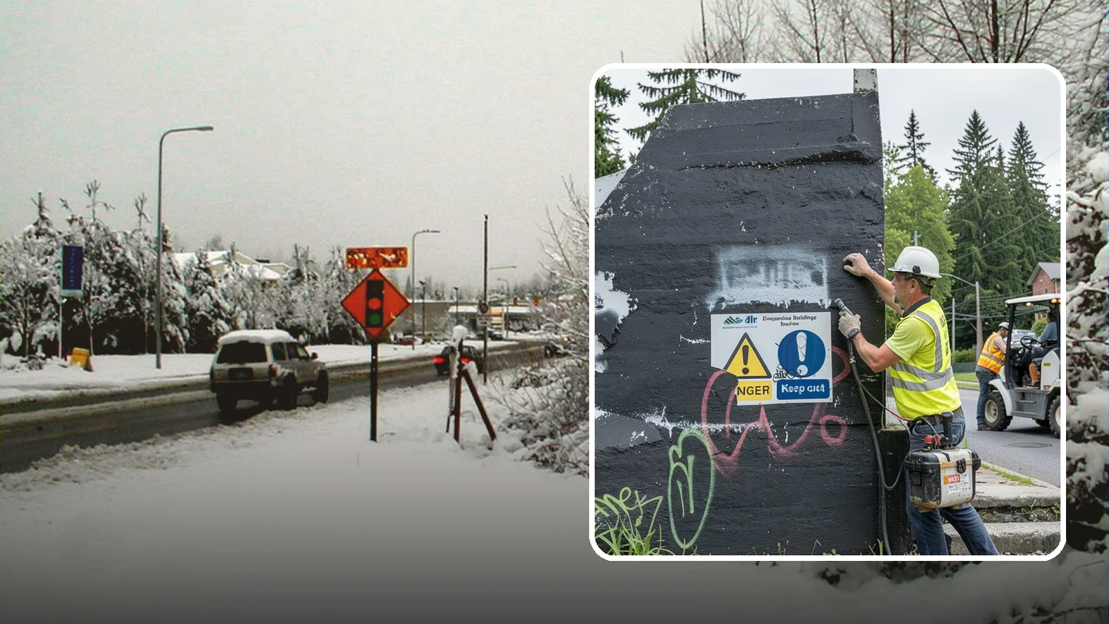 Sign Graffiti Removal in Newcastle, King County, WA - Careful removal of graffiti from traffic, regulatory, and wayfinding signs without harming their reflectivity.