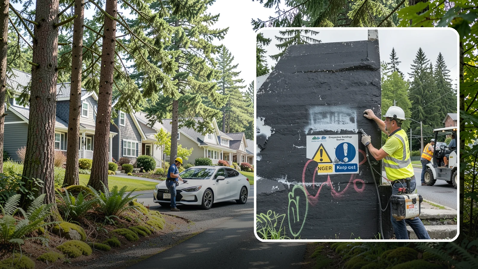 Sign Graffiti Removal in Normandy Park, King County, WA - Careful removal of graffiti from traffic, regulatory, and wayfinding signs without harming their reflectivity.
