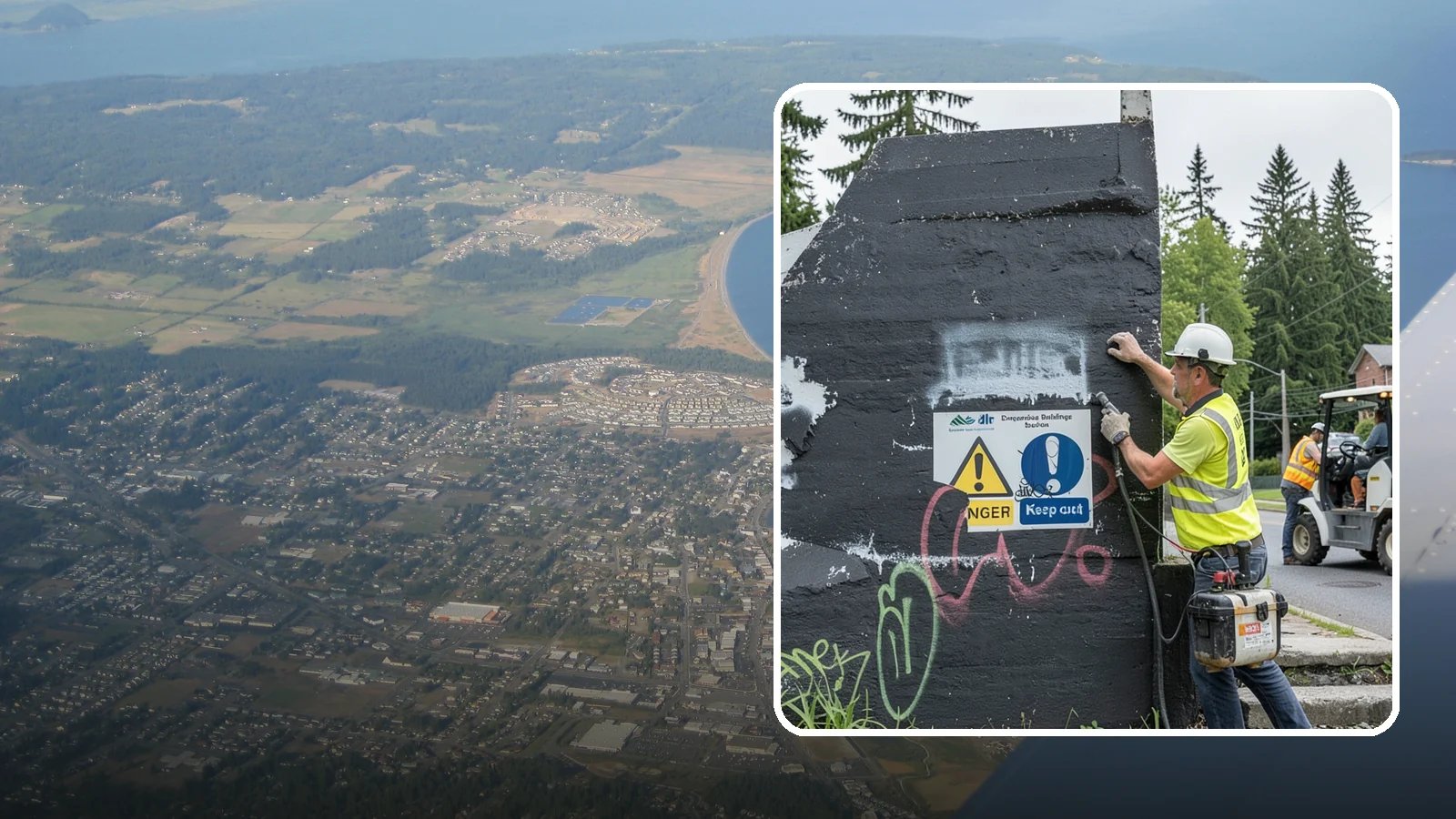 Sign Graffiti Removal in Oak Harbor, Island County, WA - Careful removal of graffiti from traffic, regulatory, and wayfinding signs without harming their reflectivity.