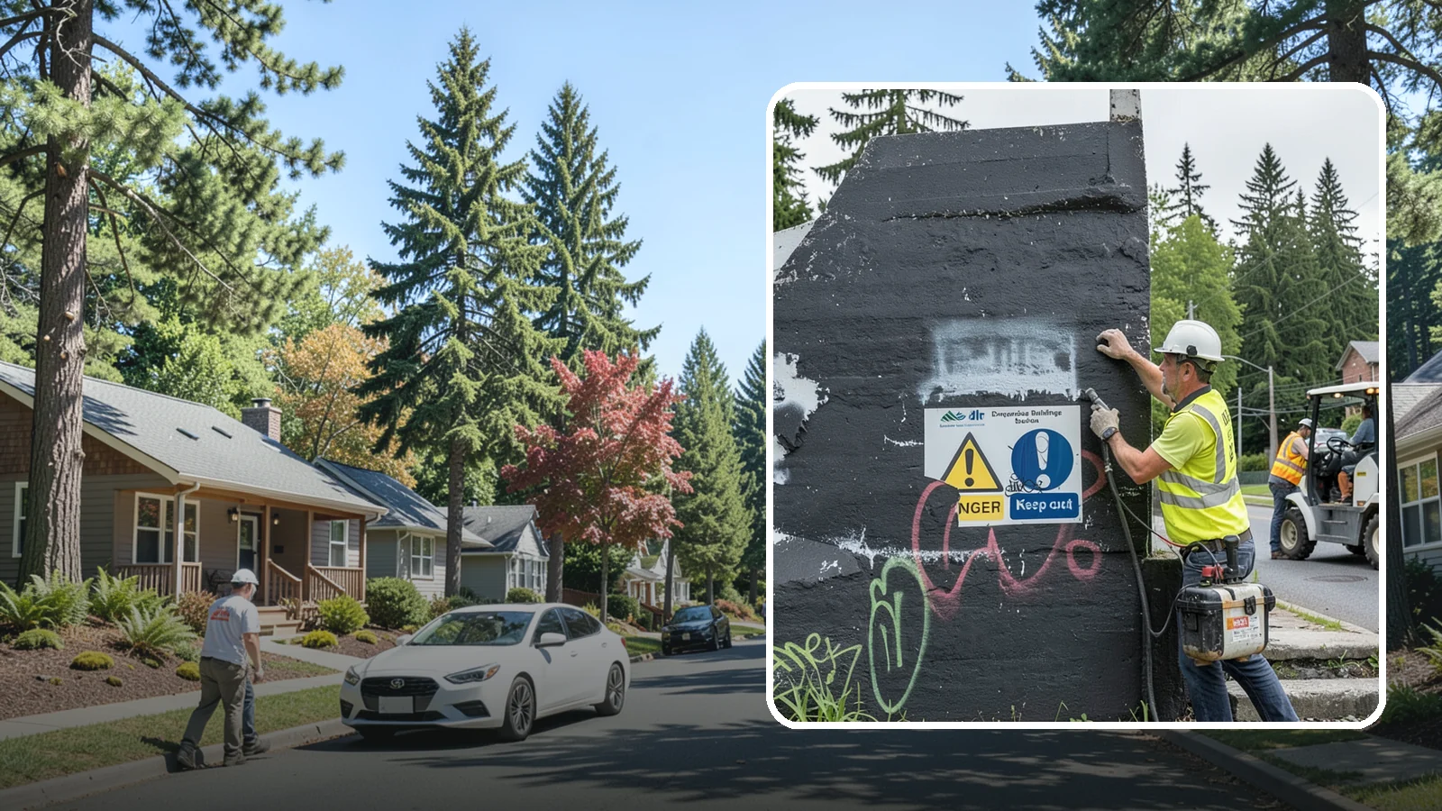 Sign Graffiti Removal in Orting, Pierce County, WA - Careful removal of graffiti from traffic, regulatory, and wayfinding signs without harming their reflectivity.