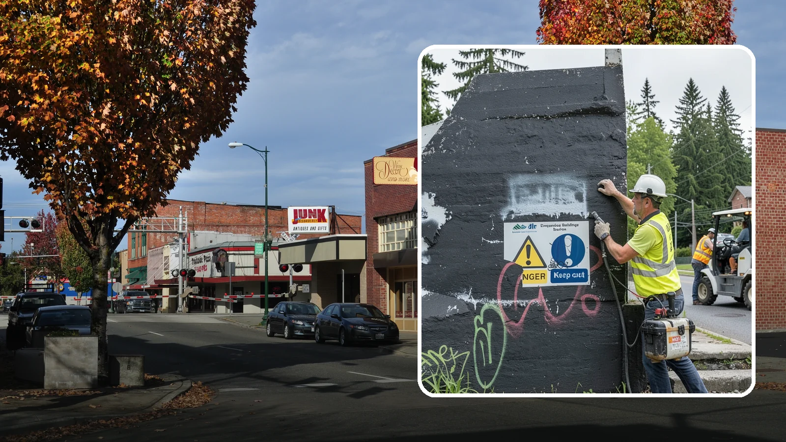 Sign Graffiti Removal in Puyallup, Pierce County, WA - Careful removal of graffiti from traffic, regulatory, and wayfinding signs without harming their reflectivity.