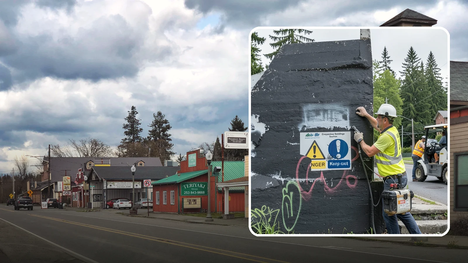 Sign Graffiti Removal in Roy, Pierce County, WA - Careful removal of graffiti from traffic, regulatory, and wayfinding signs without harming their reflectivity.