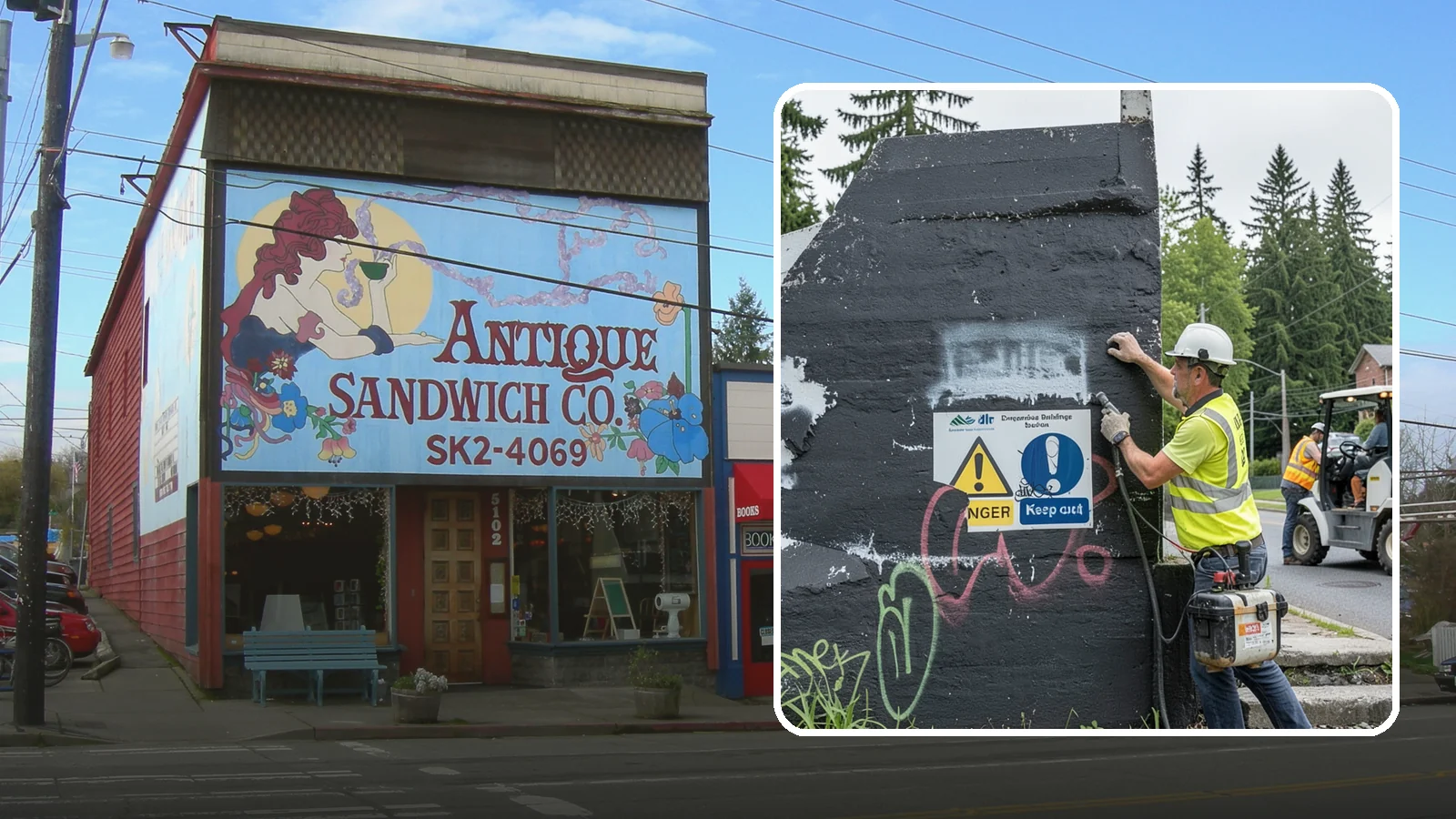 Sign Graffiti Removal in Ruston, Pierce County, WA - Careful removal of graffiti from traffic, regulatory, and wayfinding signs without harming their reflectivity.