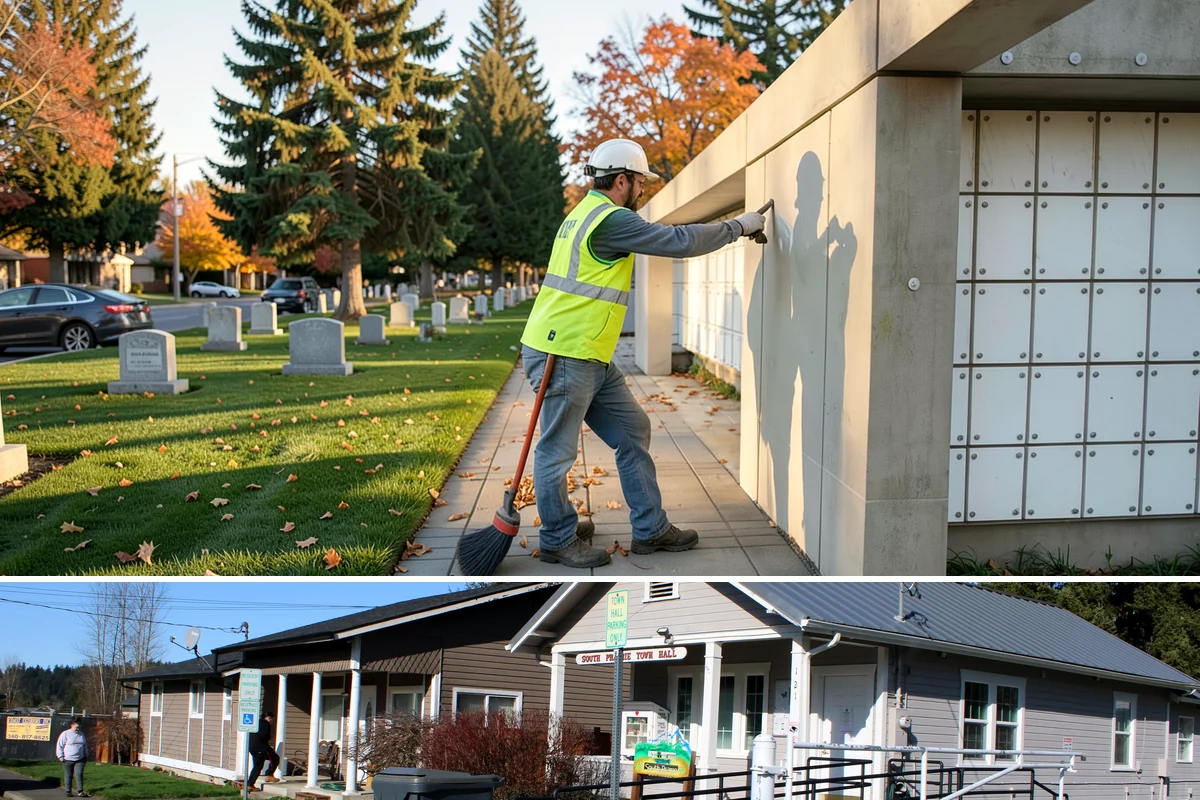 Sign Graffiti Removal in South Prairie, Pierce County, WA - Removal continues throughout the year, with traffic-control setups planned around daylight and lower-volume traffic periods.