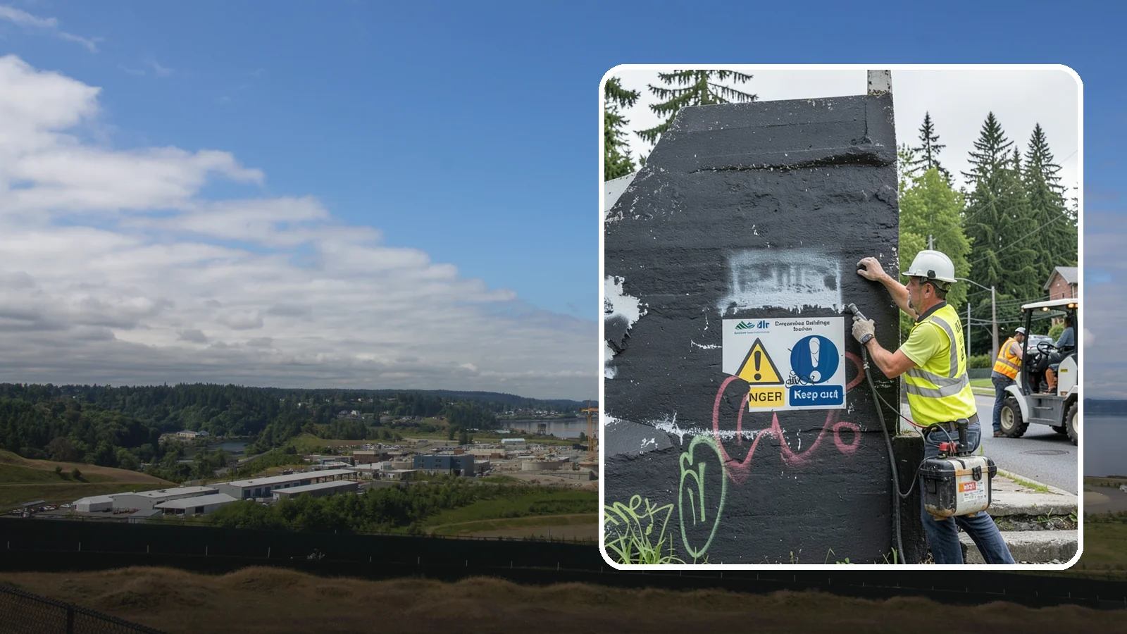Sign Graffiti Removal in University Place, Pierce County, WA - Careful removal of graffiti from traffic, regulatory, and wayfinding signs without harming their reflectivity.