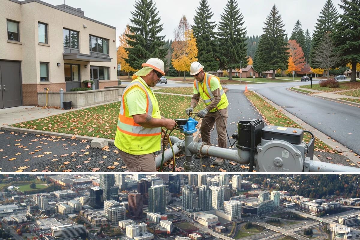 Sign Installation in Bellevue, King County, WA - Installations proceed year-round in the maritime climate, though dry summer and early fall windows speed concrete footing cures...