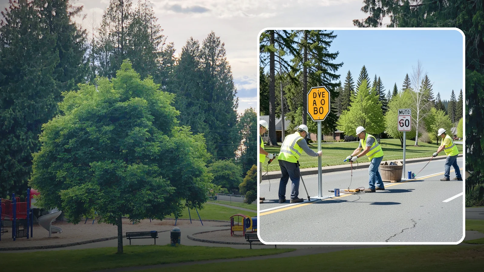 Sign Installation in Bonney Lake, Pierce County, WA - We install municipal signage on public property with breakaway posts, proper reflectivity, and MUTCD-compliant placement.