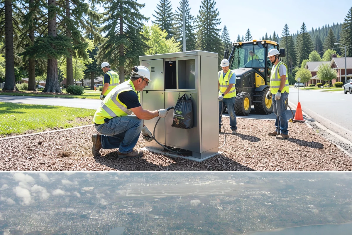 Sign Installation in Burien, King County, WA - Installations proceed year-round in the maritime climate, though dry summer and early fall windows speed concrete footing cures...