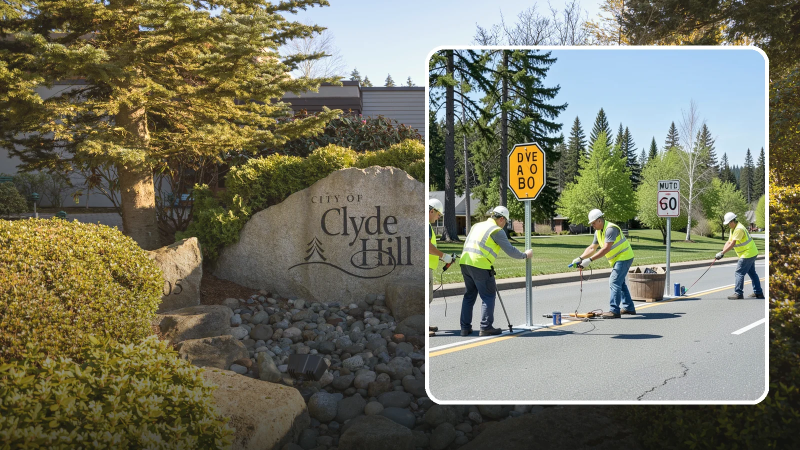 Sign Installation in Clyde Hill, King County, WA - We install municipal signage on public property with breakaway posts, proper reflectivity, and MUTCD-compliant placement.