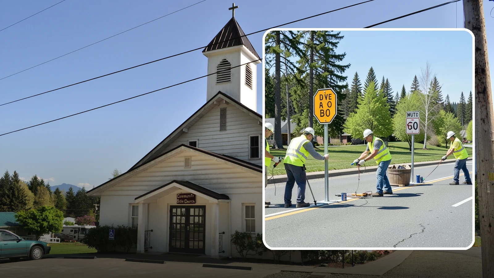 Sign Installation in Concrete, Skagit County, WA - We install municipal signage on public property with breakaway posts, proper reflectivity, and MUTCD-compliant placement.