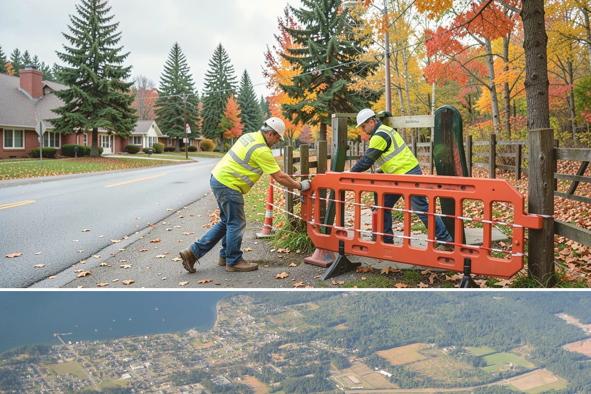 Sign Installation in Coupeville, Island County, WA - Installations proceed year-round in the maritime climate, though dry summer and early fall windows speed concrete footing cures...