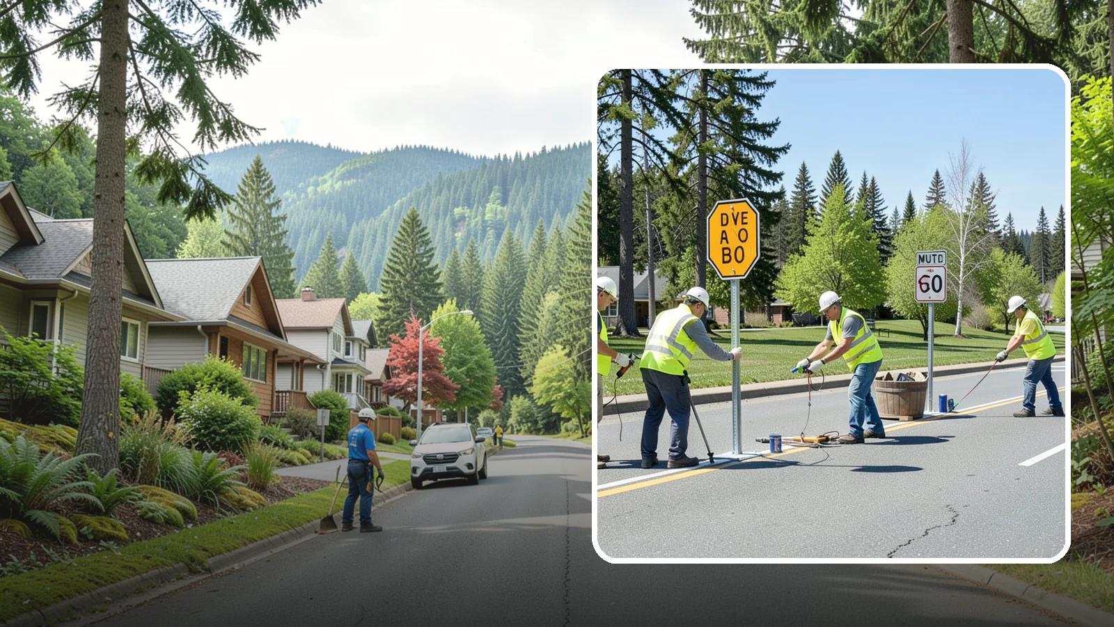 Sign Installation in Darrington, Snohomish County, WA - We install municipal signage on public property with breakaway posts, proper reflectivity, and MUTCD-compliant placement.