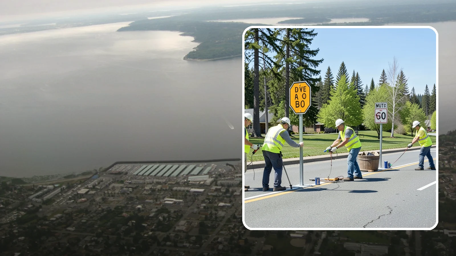Sign Installation in Des Moines, King County, WA - We install municipal signage on public property with breakaway posts, proper reflectivity, and MUTCD-compliant placement.