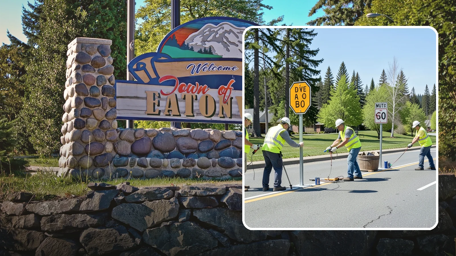 Sign Installation in Eatonville, Pierce County, WA - We install municipal signage on public property with breakaway posts, proper reflectivity, and MUTCD-compliant placement.