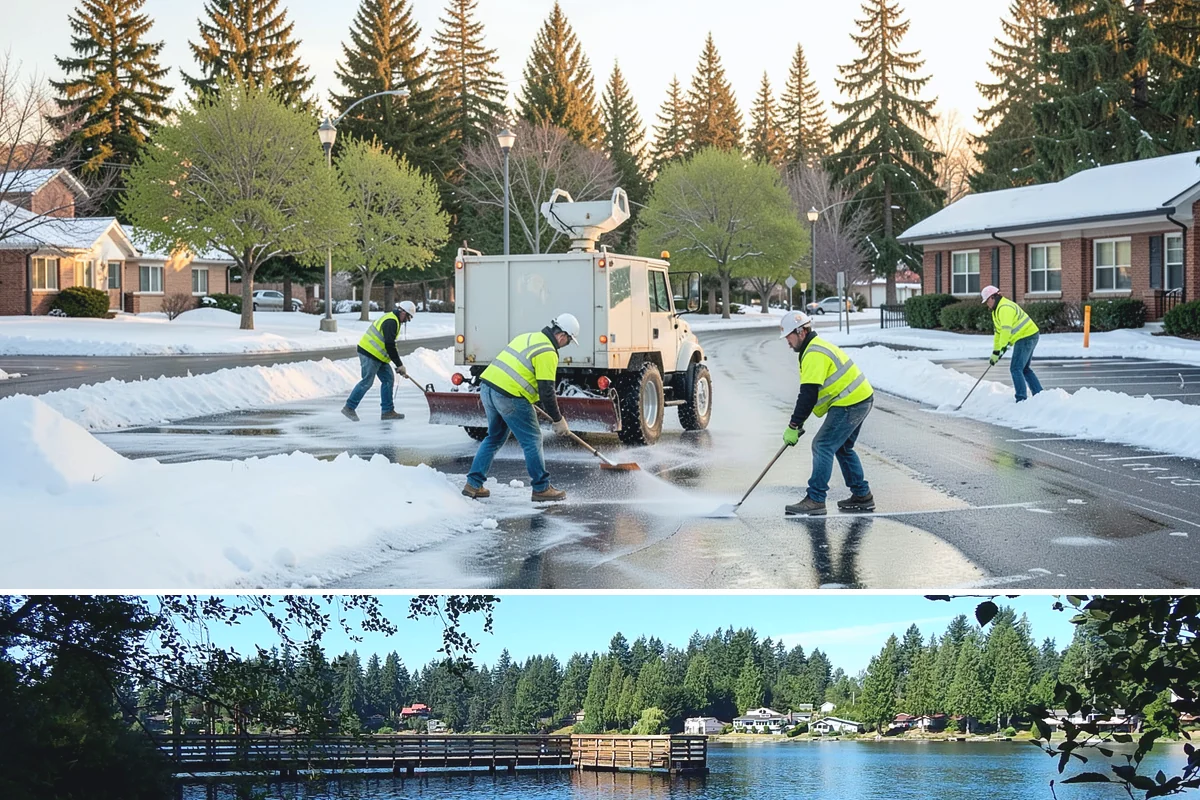 Sign Installation in Federal Way, King County, WA - Installations proceed year-round in the maritime climate, though dry summer and early fall windows speed concrete footing cures...